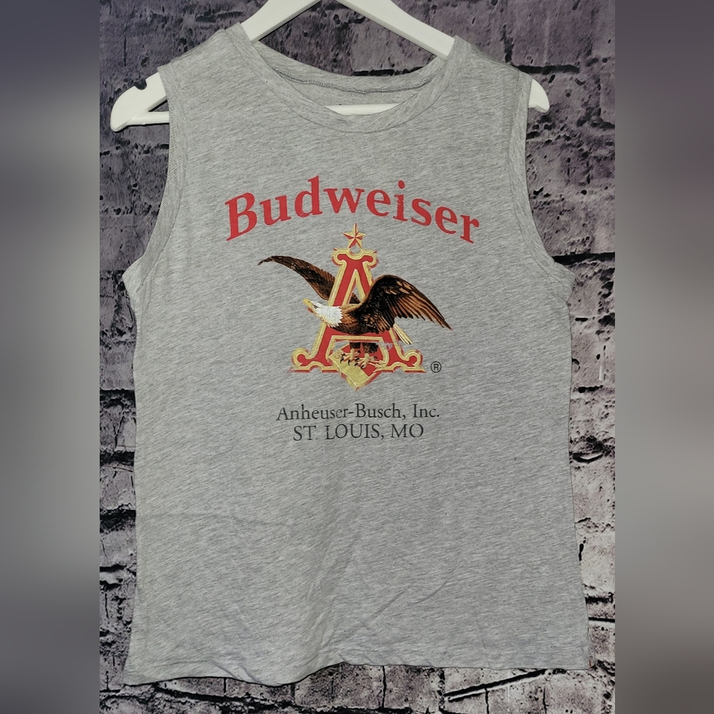 Ladies Budweiser Anneuser-Busch Muscle Tank  various sizes Heather grey